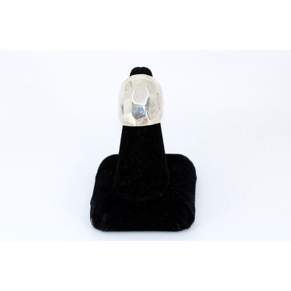 A3 Vintage RLM Studio Hammered Dome Band Ring 925 Sterling Silver 18.29g Sz 7.5 - Picture 3 of 7